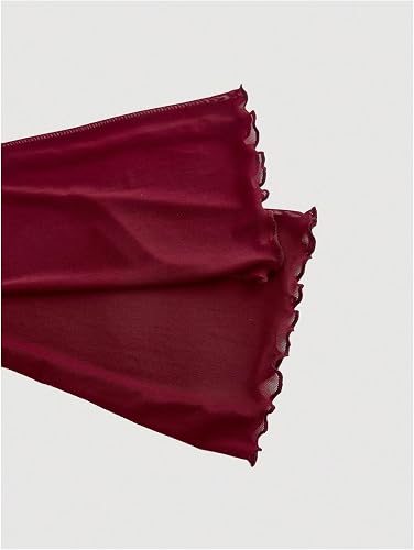 GineInkCreations Elegant Burgundy One-Shoulder Mesh Bell Sleeve Top