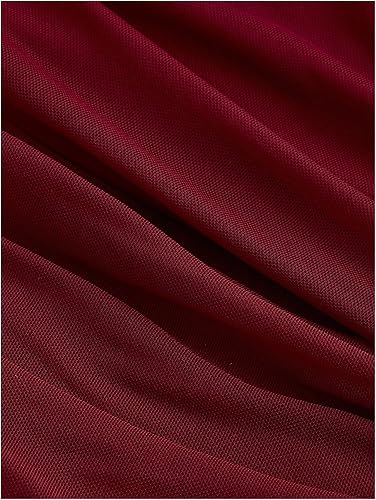 GineInkCreations Elegant Burgundy One-Shoulder Mesh Bell Sleeve Top