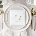 Personalized Eucalyptus Wedding Cocktail & Luncheon Napkins