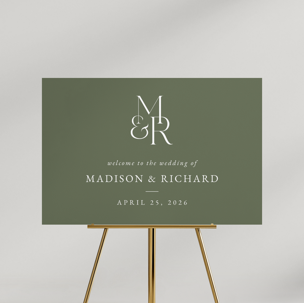 Personalized Olive Monogram Wedding Sign