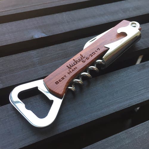 Engraved Corkscrew Bottle Opener