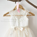 Illusion Sheer Lace Flower Girl Dress