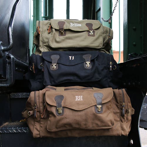 Personalized Canvas Weekender Travel Duffle Bag