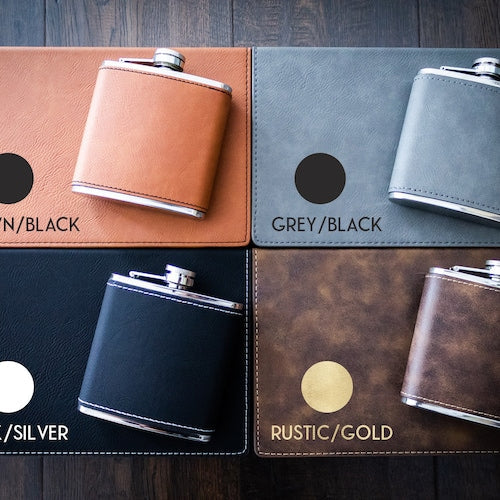 Leather Flask Gift Set