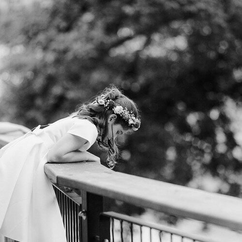 Elegant Satin Flower Girl Dress – Simple Light Ivory Wedding Dress with Sash