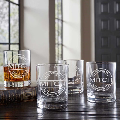 Double Rocks Glass | Custom Groomsmen Gifts