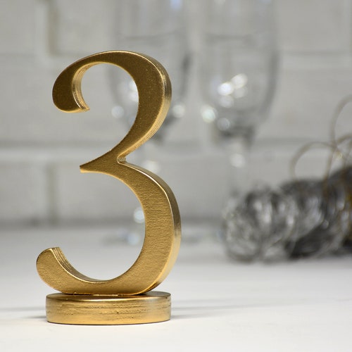 Gold Painted Wedding Table Numbers