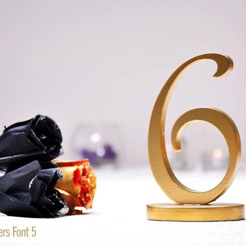 Gold Painted Wedding Table Numbers