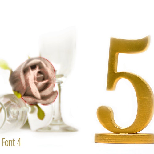 Gold Painted Wedding Table Numbers
