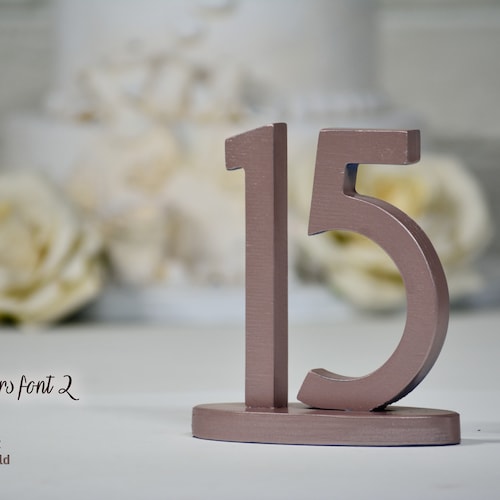 Gold Painted Wedding Table Numbers