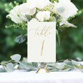 Gold Wedding Table Numbers – Elegant Gold Foil Table Numbers on Ivory or White Cardstock