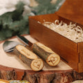 Rustic Personalized Wedding Cake Knife & Server Set with Optional Wooden Box