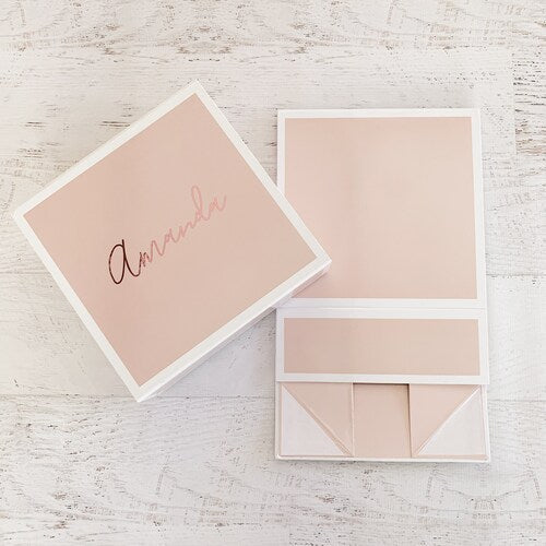 Personalized Pink Flower Girl Proposal Gift Box