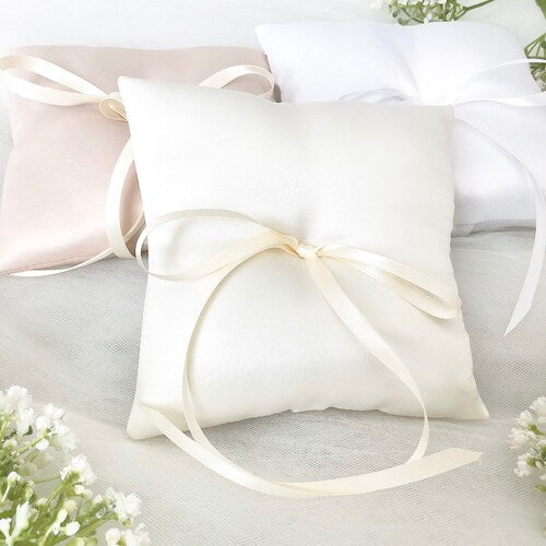 High-Quality Satin Wedding Ring Pillow – 2 Sizes Available