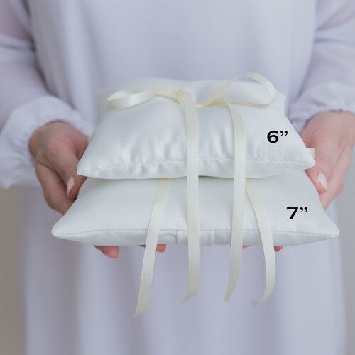 High-Quality Satin Wedding Ring Pillow – 2 Sizes Available