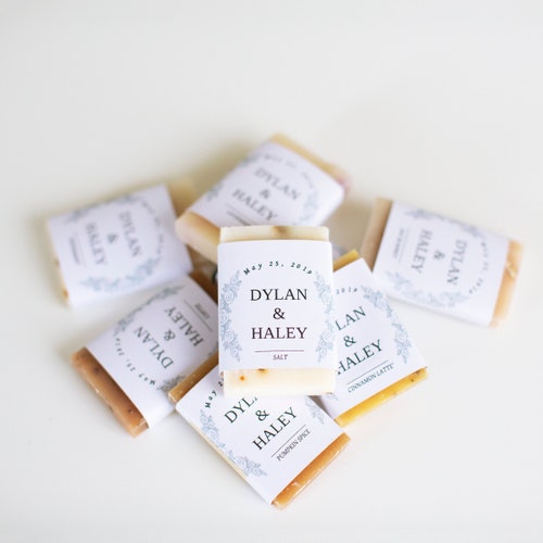 Mini Wedding Soap Favors with Custom Wraps