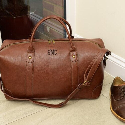 Personalized Canvas Weekender Travel Duffle and Wash Bag