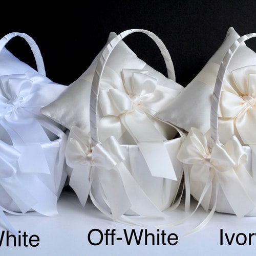 Flower Girl Basket and Ring Bearer Pillow Set