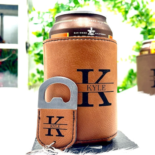 Personalized Can Cooler with Bottle Opener – Groomsmen Gift