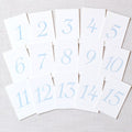 Antique Blue Letterpress Wedding Table Numbers