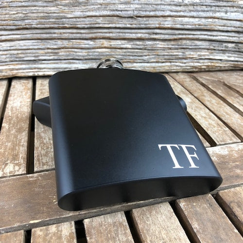 Engraved Leather Hip Flask