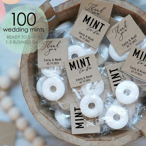 100pcs Personalized "Mint To Be" Wedding Favor Mints