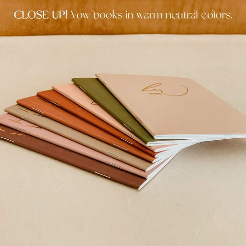 Personalized Wedding Vow Books – His & Her Vow Book Set, Gold Foil Custom Vow Renewals