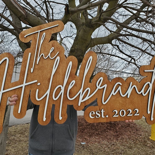 Layered Wooden Backdrop Name Sign