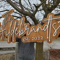 Layered Wooden Backdrop Name Sign