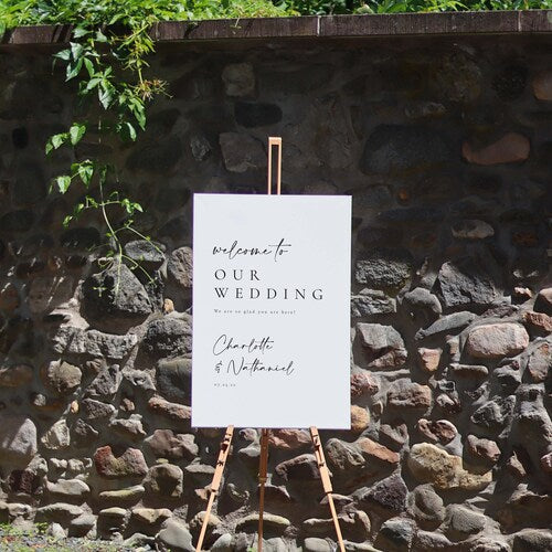 Vertical Wedding Welcome Sign – Customizable Wedding Sign