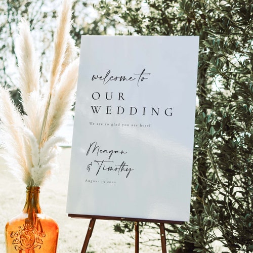 Vertical Wedding Welcome Sign – Customizable Wedding Sign