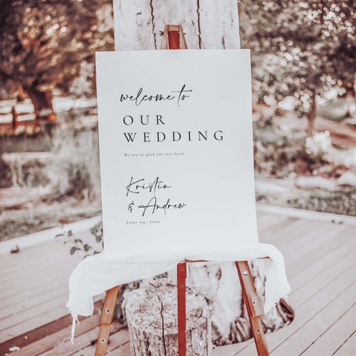 Vertical Wedding Welcome Sign – Customizable Wedding Sign