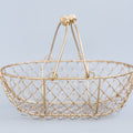 Champagne Gold Wire Basket with Double Swing Handles