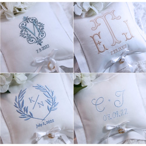 Personalized Monogrammed Ring Bearer Pillow