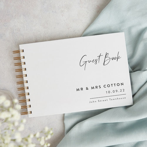 Minimal Script Wedding Guest Book