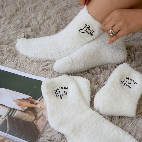 Fuzzy Bridal Party Socks