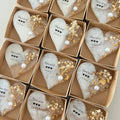 Unique Heart-Shaped Wedding Magnet Favors with Flowers