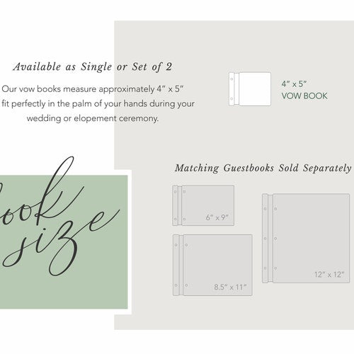 Custom Wedding Vow Books Set of 2 | His & Her Personalized Vow Books