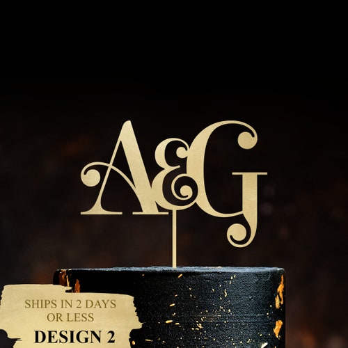 Personalized Letter Wedding Cake Toppers – Custom Initials, Wooden or Gold Acrylic Cake Decoration