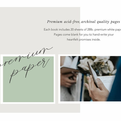Custom Wedding Vow Books Set of 2 | His & Her Personalized Vow Books
