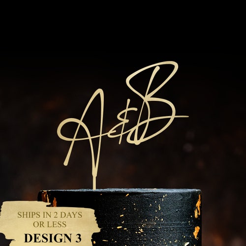 Personalized Letter Wedding Cake Toppers – Custom Initials, Wooden or Gold Acrylic Cake Decoration