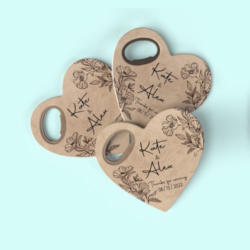 Personalized Wedding Favor Magnet Bottle Opener