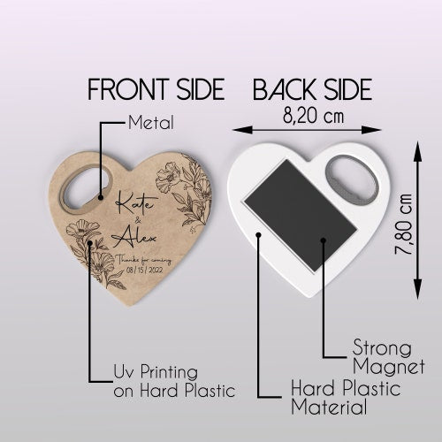 Personalized Wedding Favor Magnet Bottle Opener