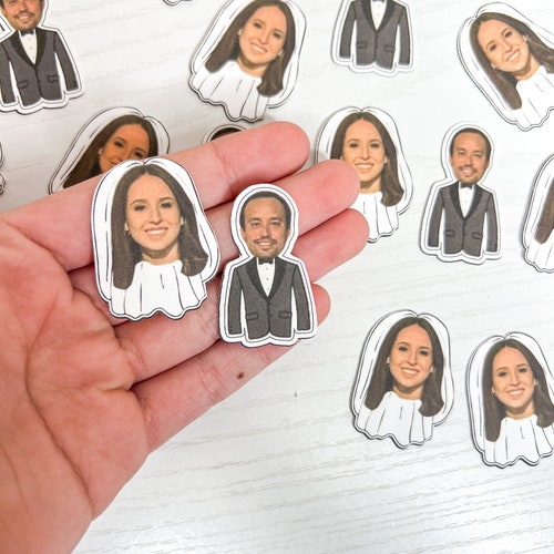 Bride and Groom Photo Head Confetti