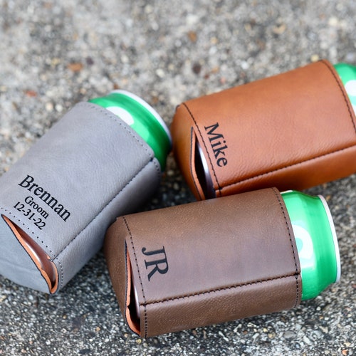 Personalized Groomsmen Can Cooler Holder