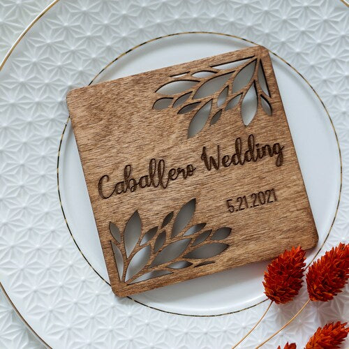 Custom Wooden Wedding Coasters – Personalized Favors for Guests