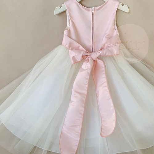 USA Made Classic 4-Layer Tulle and Satin Flower Girl Dress