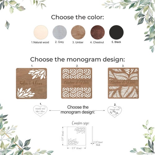 Custom Wooden Wedding Coasters – Personalized Favors for Guests