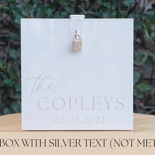 Personalized Acrylic Wedding Card Box with Lock and Key