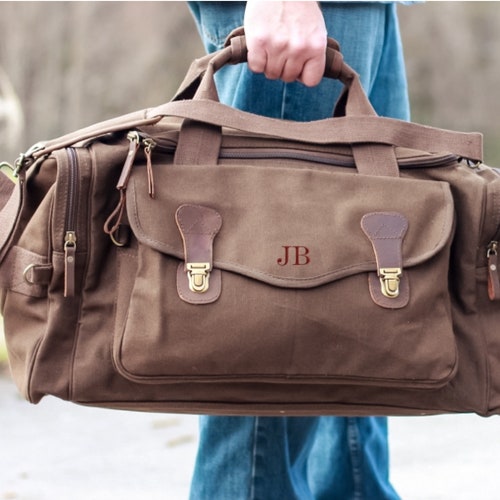 Personalized Canvas Weekender Travel Duffle Bag